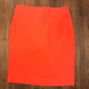 J Crew bright orange pencil skirt